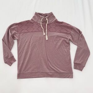 Maurices Dusty Pink Hoodie with Lace Accents